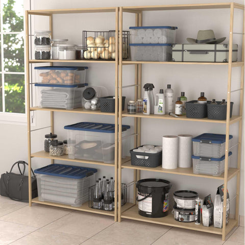 Sundis | Set of 6 Multi-Purpose Storage Boxes with Lids and Locks (6 x 45 Litres) - WAVE BOX