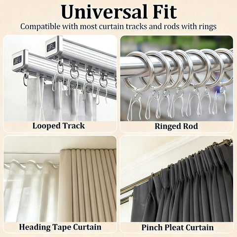 Miss Pen 100-Pack Stainless Metal Curtain Hooks, Heavy Duty Metal Drapery Pin Hooks for Pinch Pleat, Pencil Pleat Curtains, Window and Shower