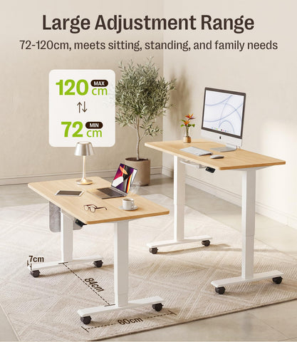 MAIDeSITe Electric Height Adjustable Standing Desk, 100x60cm Sit Stand Desk