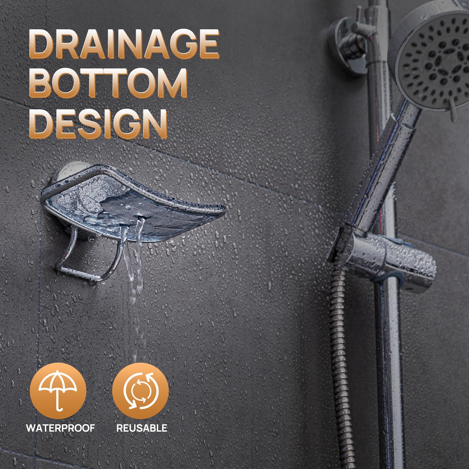 LEVERLOC Soap Dish for Shower, Stainless Steel Suction Sponge Holder