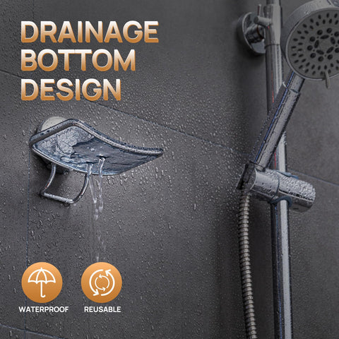 LEVERLOC Soap Dish for Shower, Stainless Steel Suction Sponge Holder