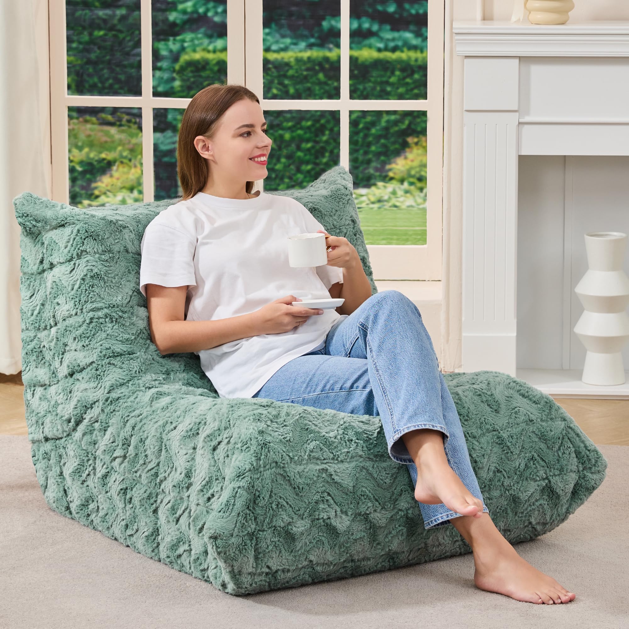 Hobestluk Big Bean Bag Chairs for Adults Fireside BeanBag Couch Togo Sofa