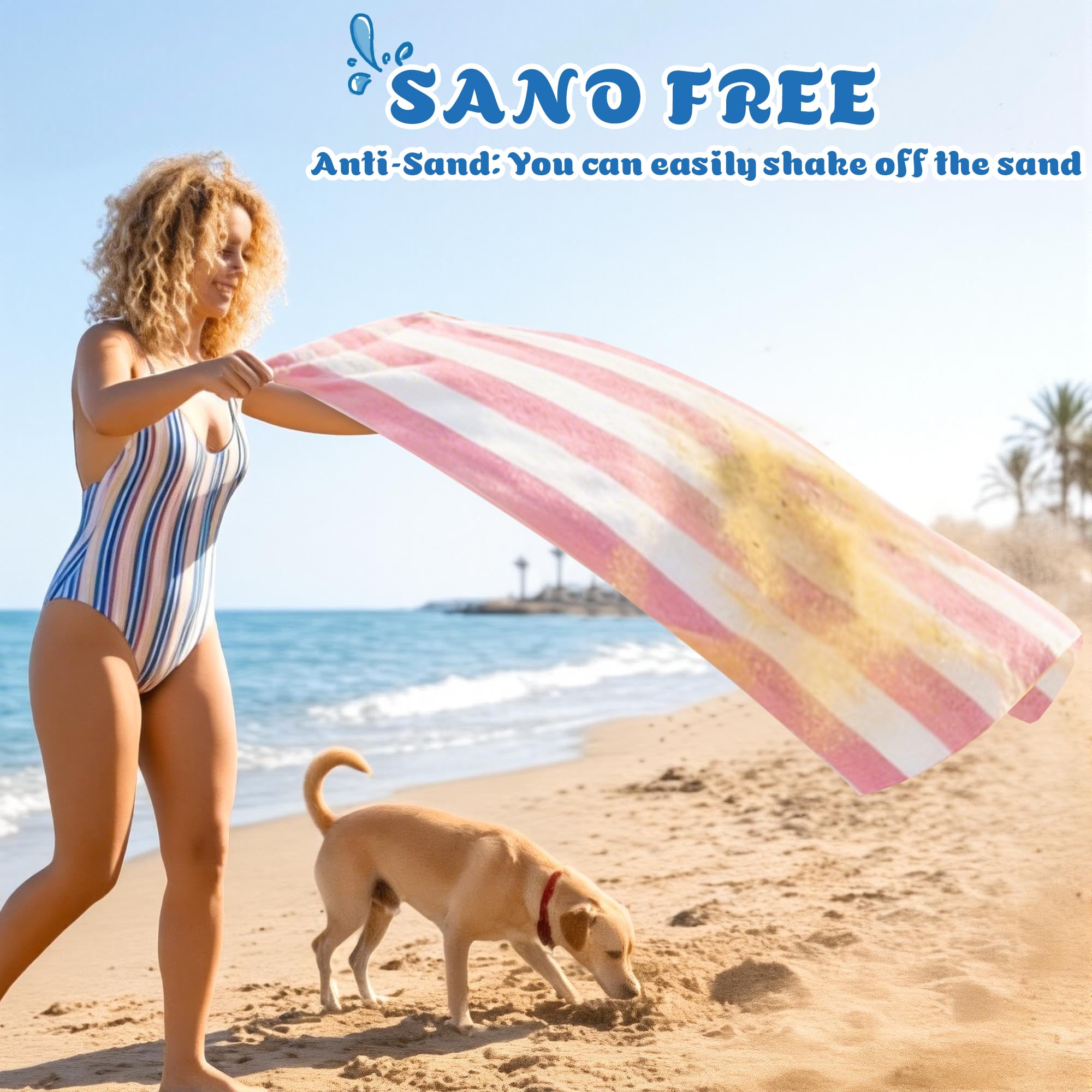 Anavasi Microfibre Beach Towels for Adults, 1 Pack 180 x 90cm 100% Recycled