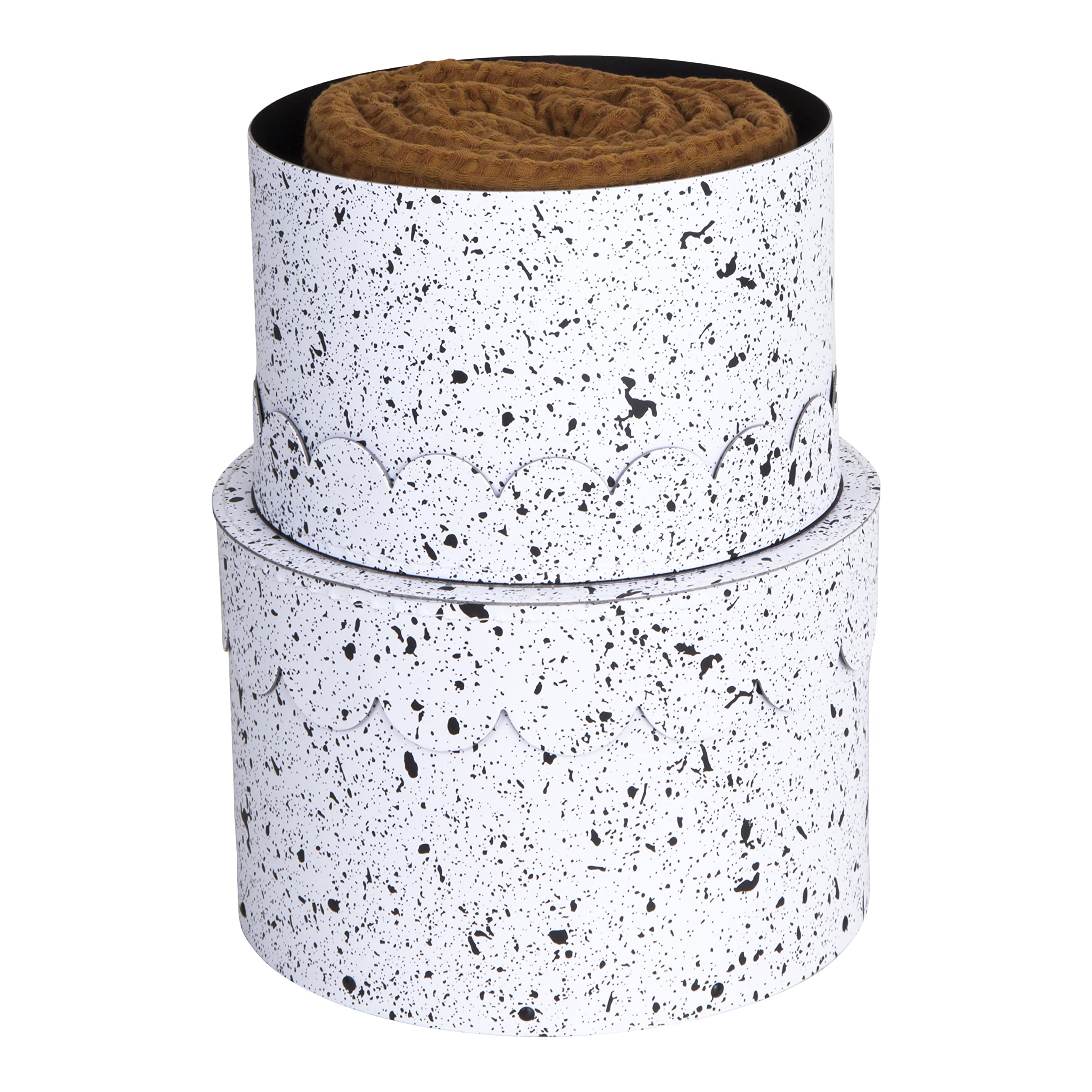 Bigso Box of Sweden WILMA Set of 2 Round Storage Boxes with Lids - Organiser Box with Lid for Clothes, Toys etc.
