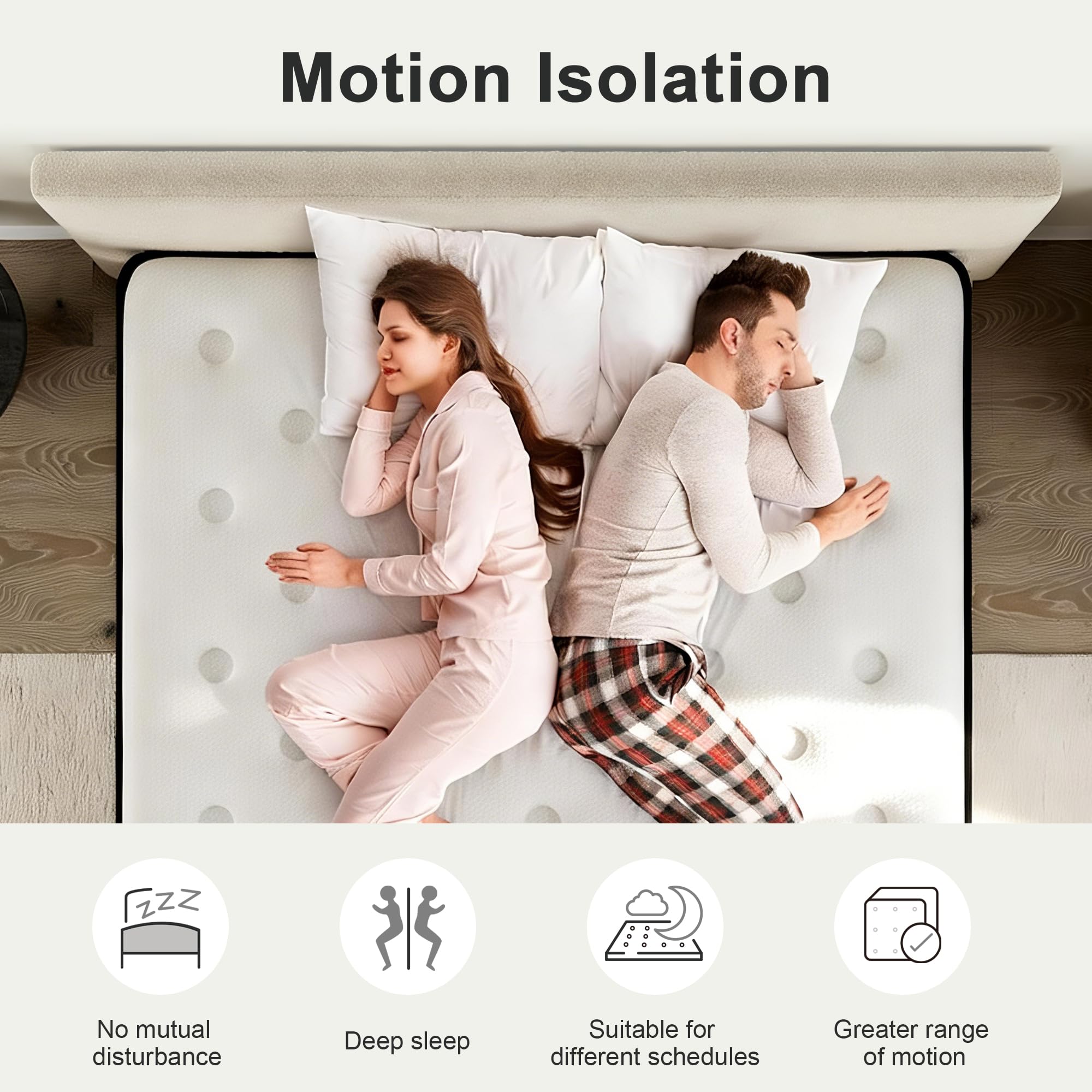 Twirest Small Double Mattress,Hybrid Mattress 120x190x22cm Pocket Sprung