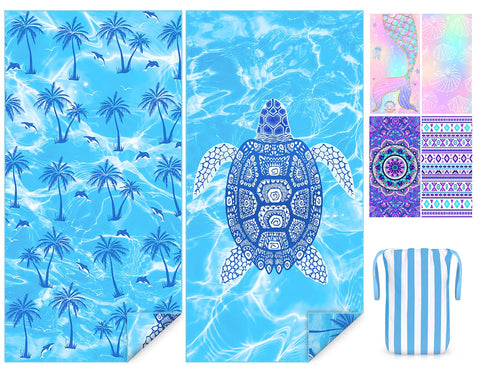 COYBTO Beach Towels for Adults, Large 180x90CM Dock and Bay Beach Towel, Double Sided, Sandproof, Lightweight