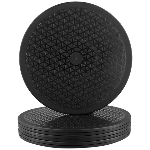 SINJEUN 4 PCS 12 Inch 360° Rotating Swivel Stand, Black Turntable Display, Lazy Susan for Plants Models Handicraft