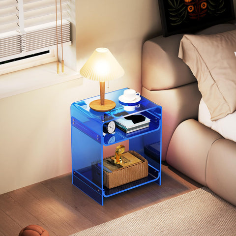 solaround Acrylic Side Table, 45 x 30 x 58 cm, Blue