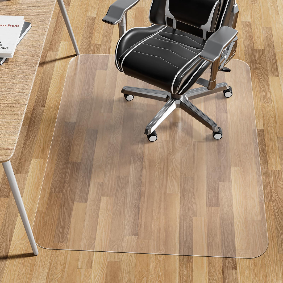 WASJOYE Office Chair Mat 75x120cm, Floor Protector for Office Chair, Chair Mat for Hard Floors Transparent Clear PVC