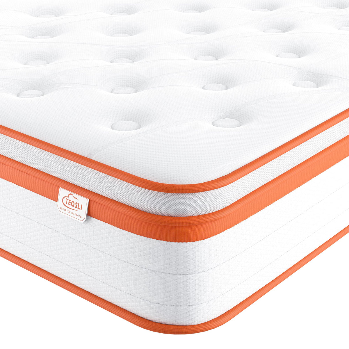 TeQsli 3FT Single Mattress, 10.6 Inch Memory Foam Pocket Sprung Hybrid Single Mattress Zone Support for Pressure & Back Pain Relief Medium Firm Box