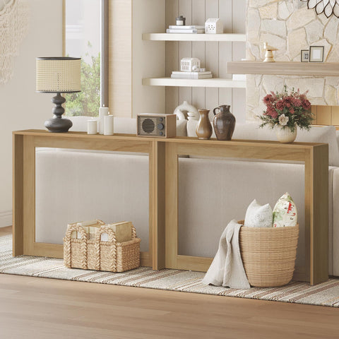 YATINEY 100 cm Farmhouse Console Table with Storage for Small Spaces