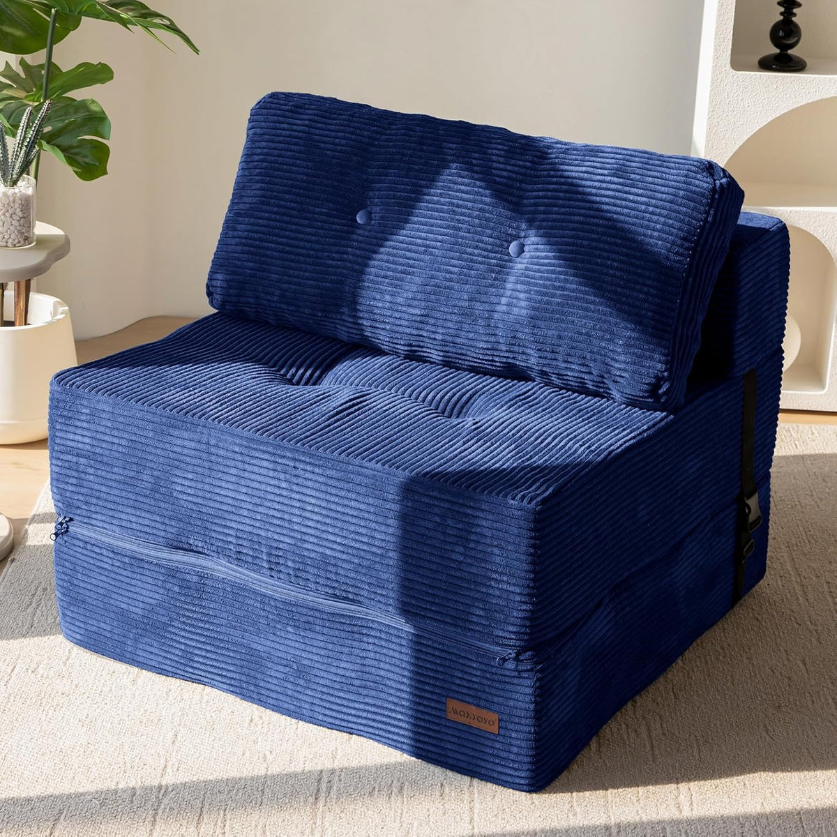 MAXYOYO Folding Sofa Bed, Convertible Sofa Bed with High-Density Support Foam, Portable 4 in 1 Fold Out Chair to Floor Lounger