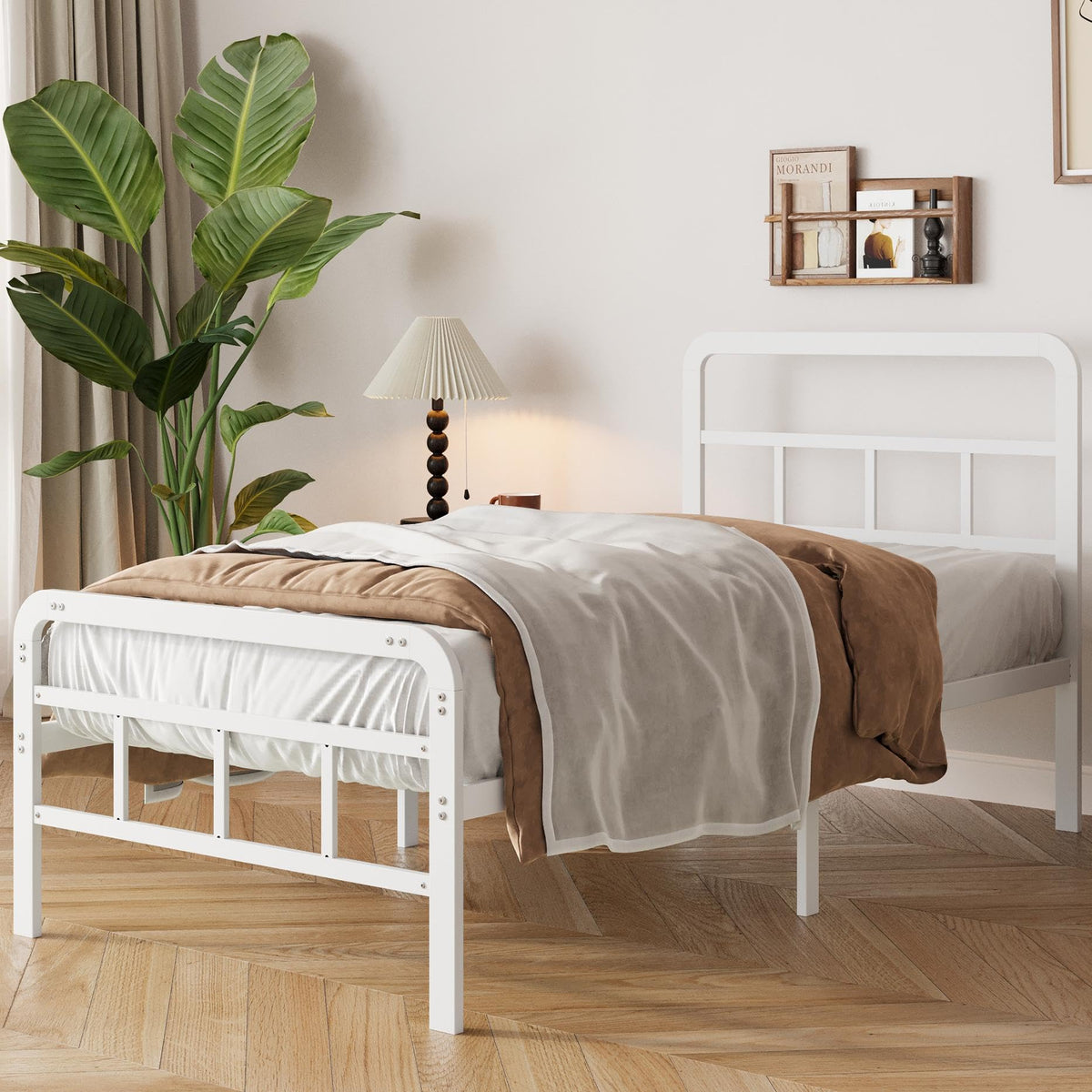 Yicensen Small Single Bed Frame with Headboard and Footboard