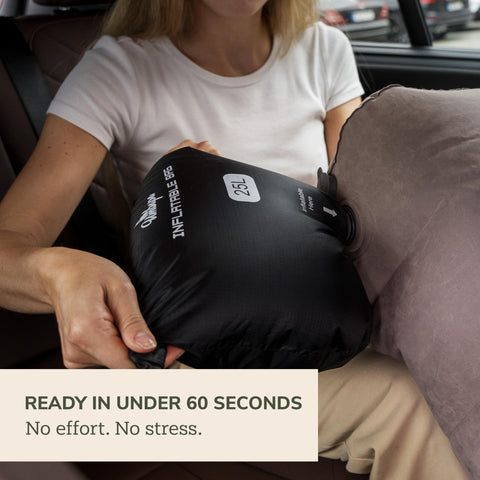 Travel Foot Rest for Airplane & Car – Inflatable Leg Rest Pillow for Tired Legs, Adjustable Height, Compact with Air Pump Bag