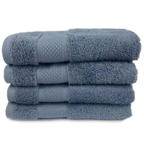 Sue Rossi Organic Turkish Cotton Guest Towels Set Of 4, Kitchen Or Bathroom Pack, Size 30cm x 50cm, Soft, Fluffy & Absorbent 600gsm Towel