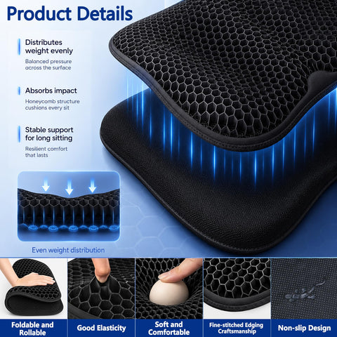 Yotako Honeycomb Cushion - Gel Seat Cushion, Large Size & Non-slip
