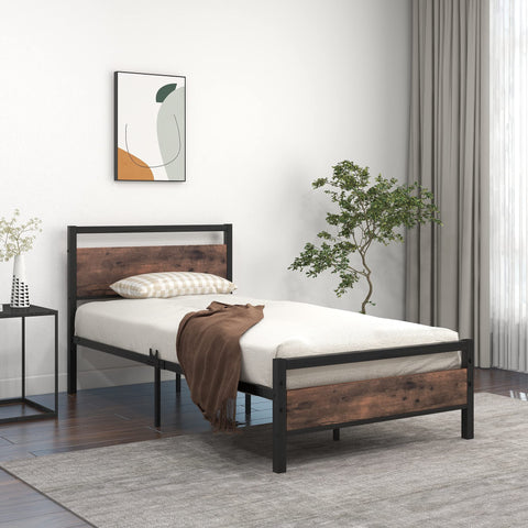 JURMERRY JELUTE 3ft Single Size Metal Platform Bed Frame, Black