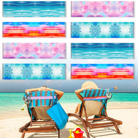 BOAO 8 Pack Towel Bands for Beach Chairs Clips Pool Lounge Cruise Chair Strap Holder Elastic Windproof Accessories Summer