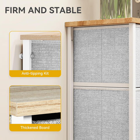 DWVO Chest of Drawers,Fabric Chest of Drawers Bedroom Cabinet with 7 Drawers,Dresser for Bedroom,Living Room With Handles,Wood Top and Sturdy Steel