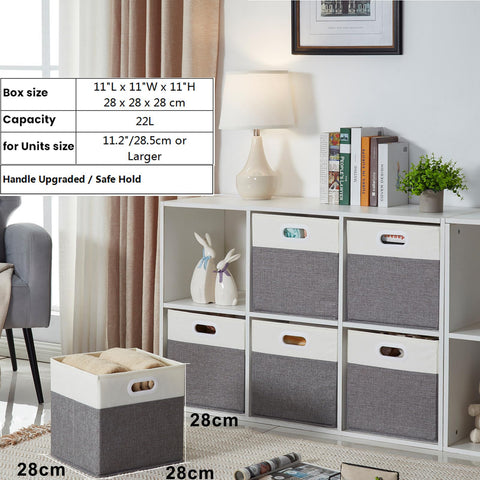 Mangata Cube Storage Boxes 28x28x28cm, Grey Cream White, 3Pcs