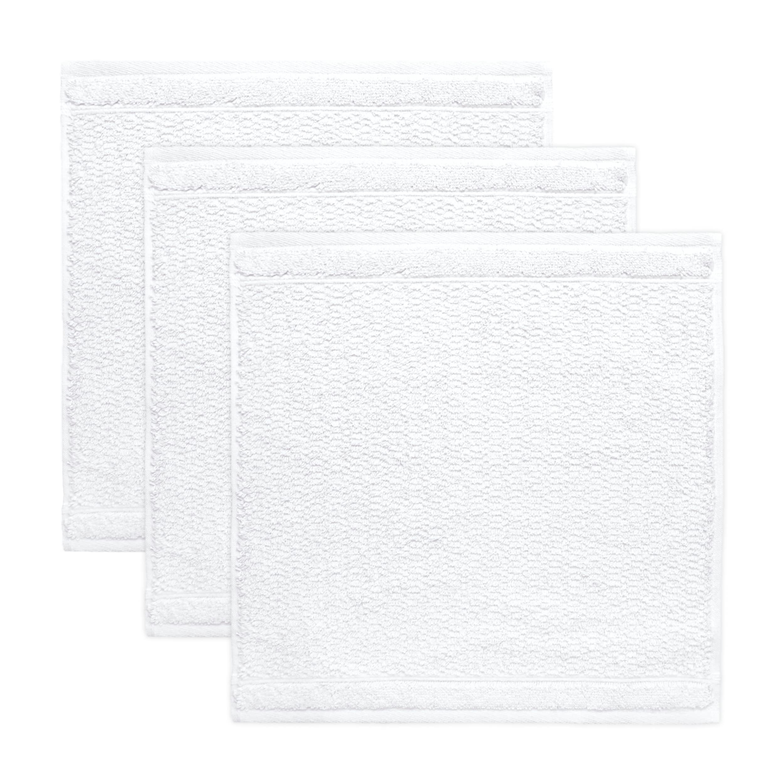 Frottana Pearl soap cloth 30 x 30 cm made of 100% cotton, snow 3er set