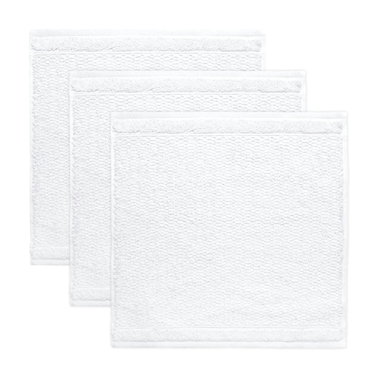 Frottana Pearl soap cloth 30 x 30 cm made of 100% cotton, snow 3er set