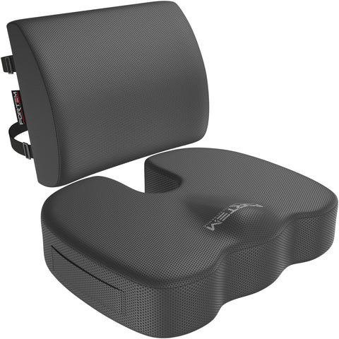 FORTEM Seat Cushion & Lumbar Support for Office Chair, Car Seat Combo