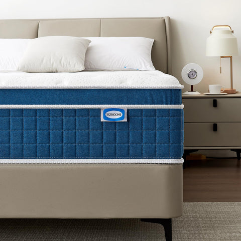 SEZMOONSI 5FT King Size Mattress, 9.1" Medium Firm King Mattress