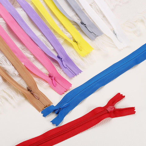 sourcing map 30Pcs 25cm/10-Inch Nylon Coil Zippers, #3 Closed End Separating Jacket Zippers Bulk Frame Replacement for Tailor Sewing Bag Craft