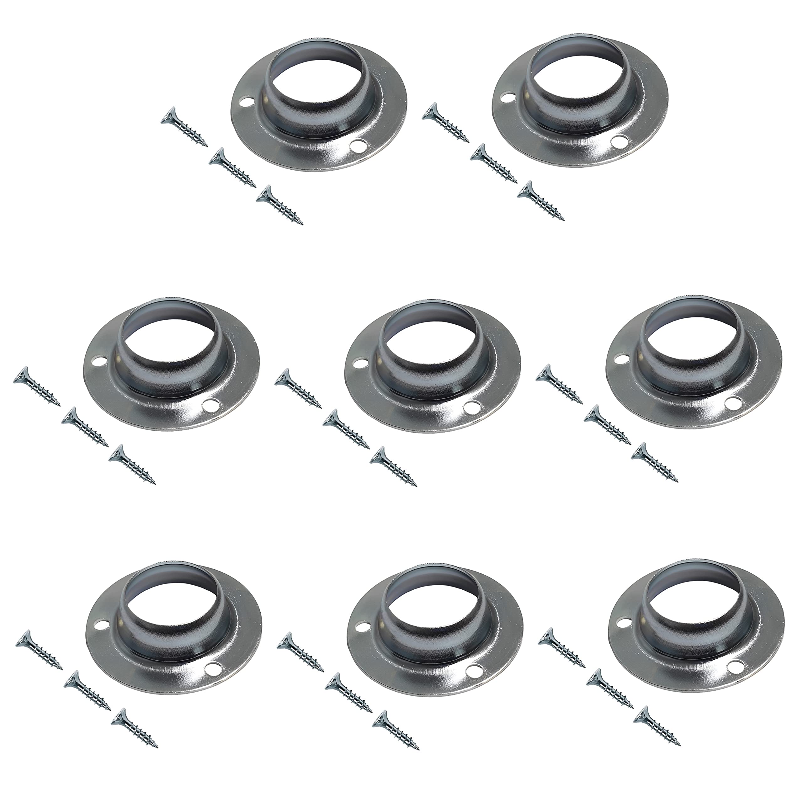 TERF® Curtain Wardrobe Rod Pole Holder Socket for Up to 19mm Diameter Curtain Rail Wall Mount Rod Pole Holder Shower Curtain Closet Lever Rail Socket