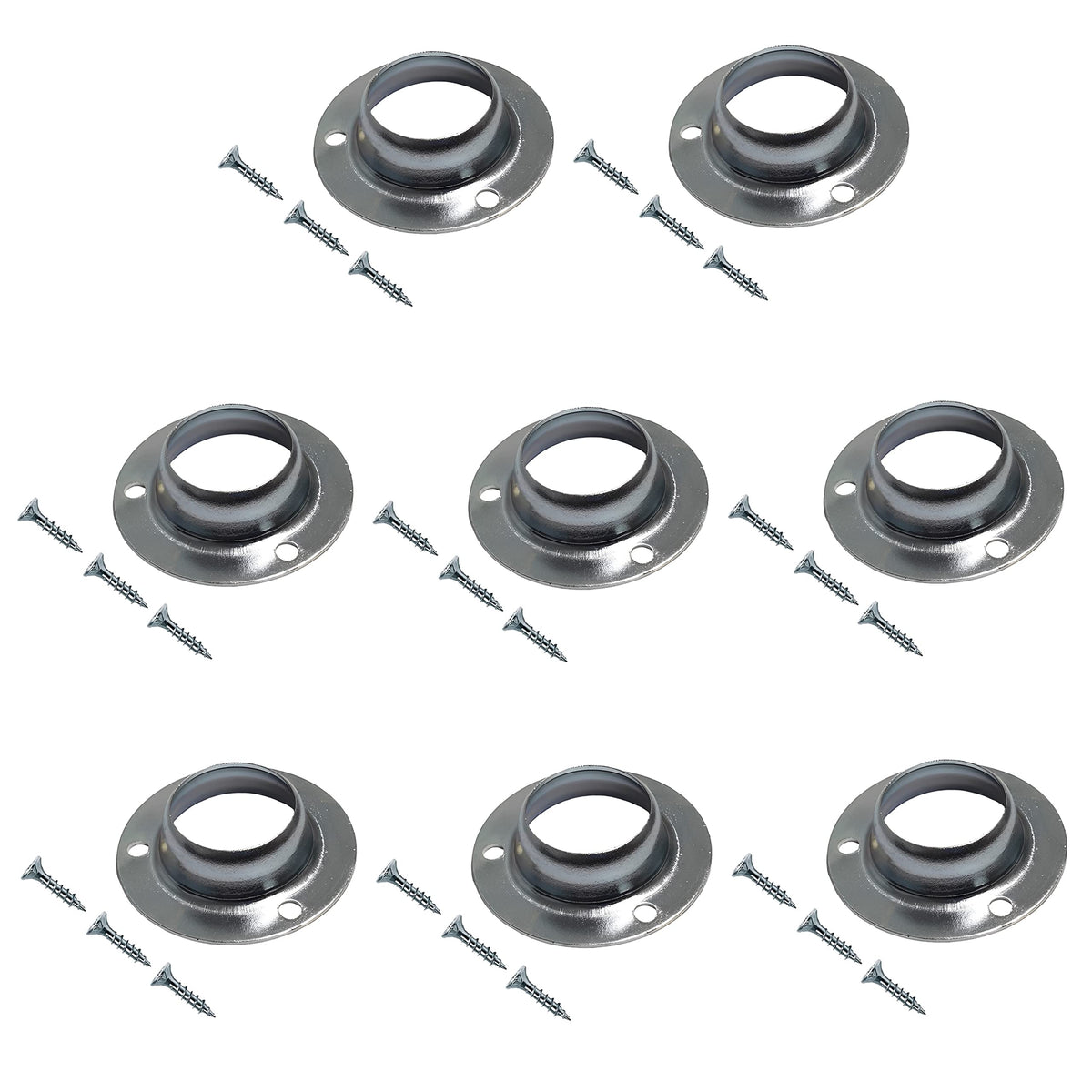 TERF® Curtain Wardrobe Rod Pole Holder Socket for Up to 19mm Diameter Curtain Rail Wall Mount Rod Pole Holder Shower Curtain Closet Lever Rail Socket