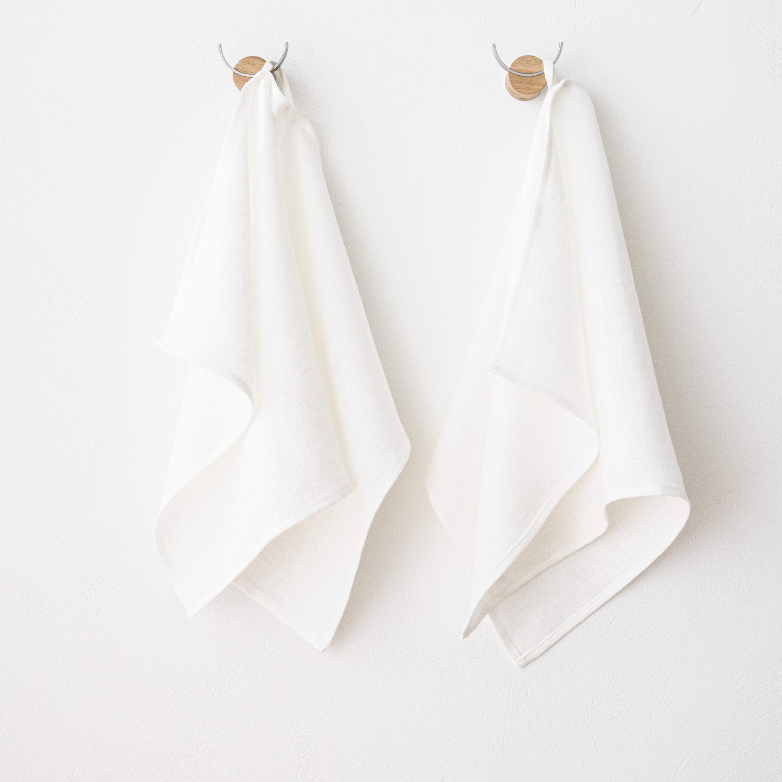 LinenMe 33 x 50 cm Linen Lara Guest Towels, Set of 2, White