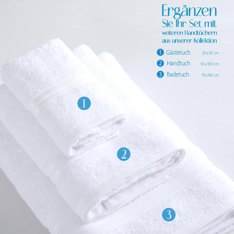 Hammetex Guest Towels Set of 5 30 x 50 cm 100% Cotton Terry Cloth