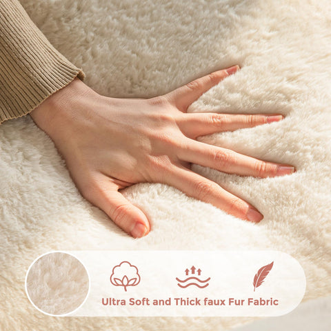 MAXYOYO Floral Shaped Bean Bag Sofa, Includes Filling, Faux Fur Fabric