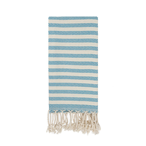 Blue Beach Turkish Towel Striped - 90 x180cm Large Turkish Hammam Peshtemal Towel - Super Absorbent, Quick Dry, Lightweight