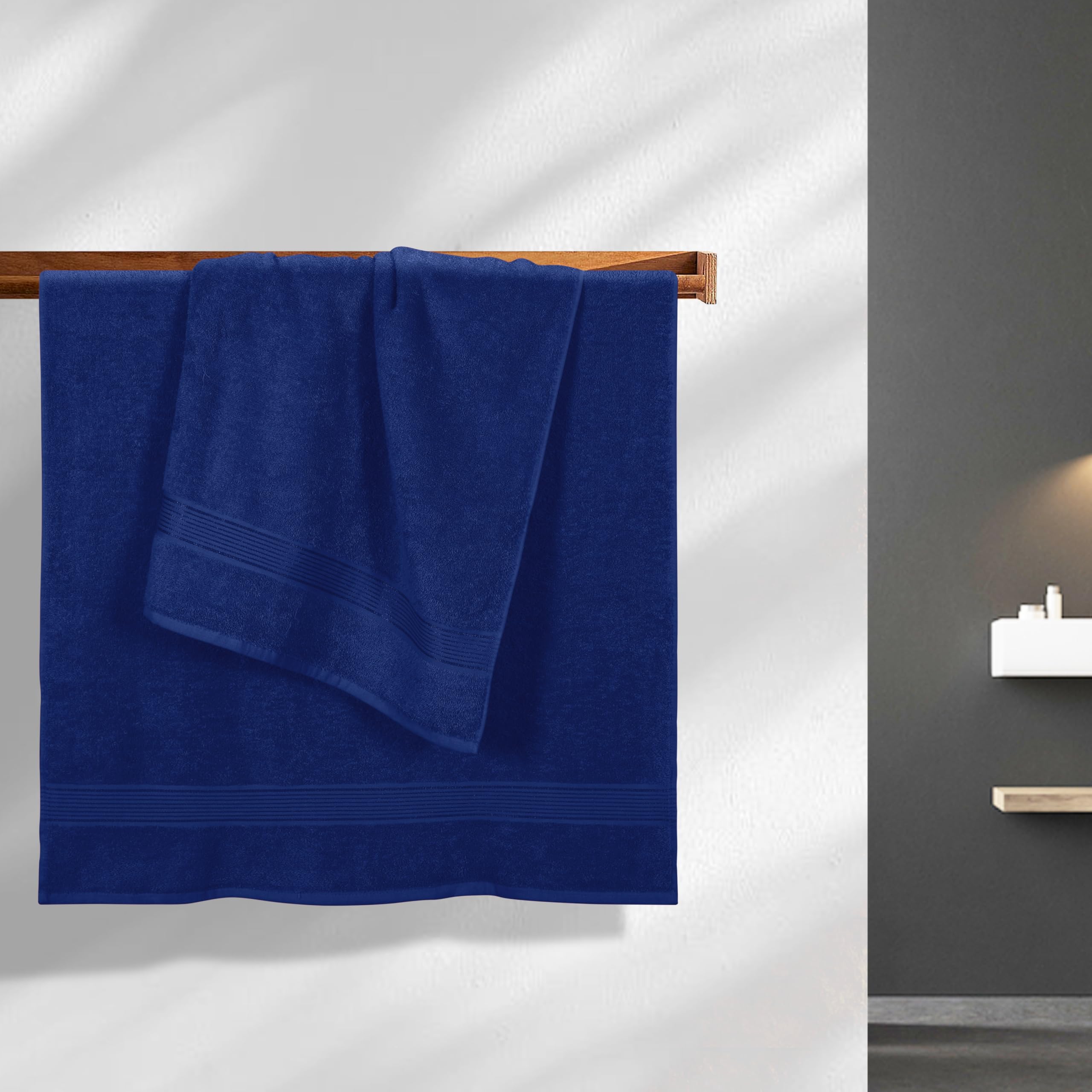 BELIZZI HOME Cotton 2 Pack Oversized Bath Towel Set 28x55 inches, Large Bath Towels, Ultra Absorbant Compact Quickdry & Lightweight Towel