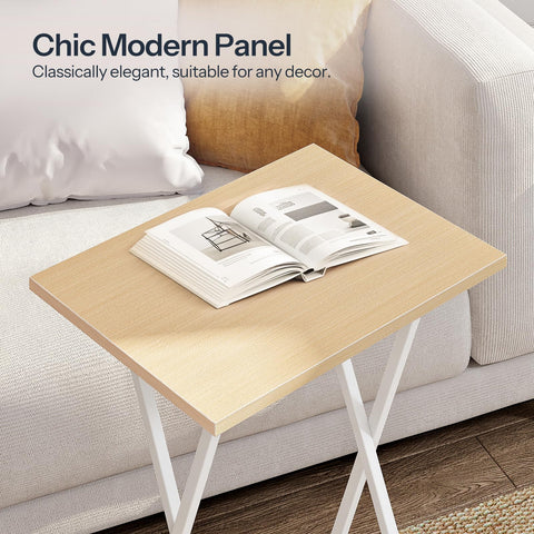 HOOBRO Side Table 2 Set, Folding Tables, TV Tray Table for Eating, Small Sofa End Laptop Drinks Coffee Tables for Small Space, Living Room