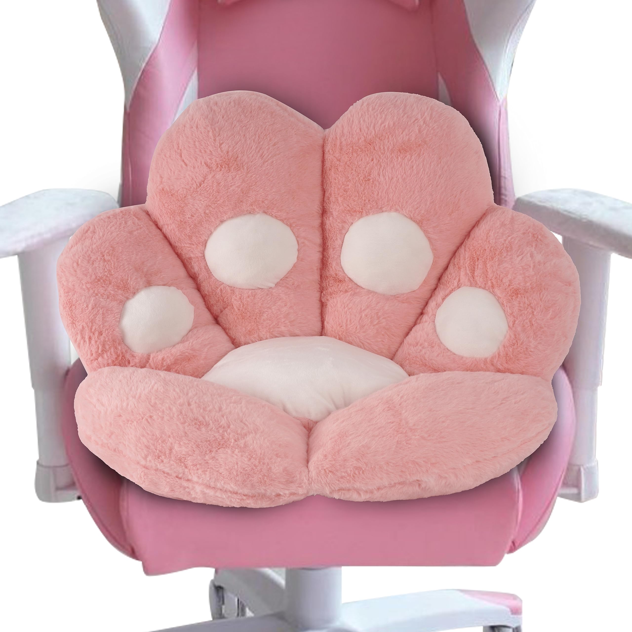 FlyGulls Cat Paw Cushion for Computer Gaming Office Chairs Pink 60x70 cm