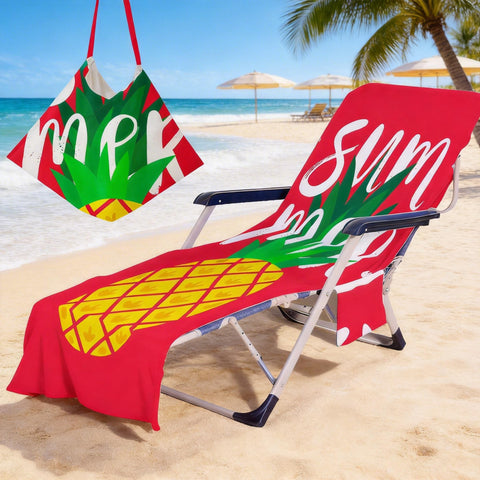 aotuo0608 Sunbed Towels with Pockets, 210x75cm Fast-Drying Lightweight Microfiber Beach Towel for Sun Lounger, Lounge Chair