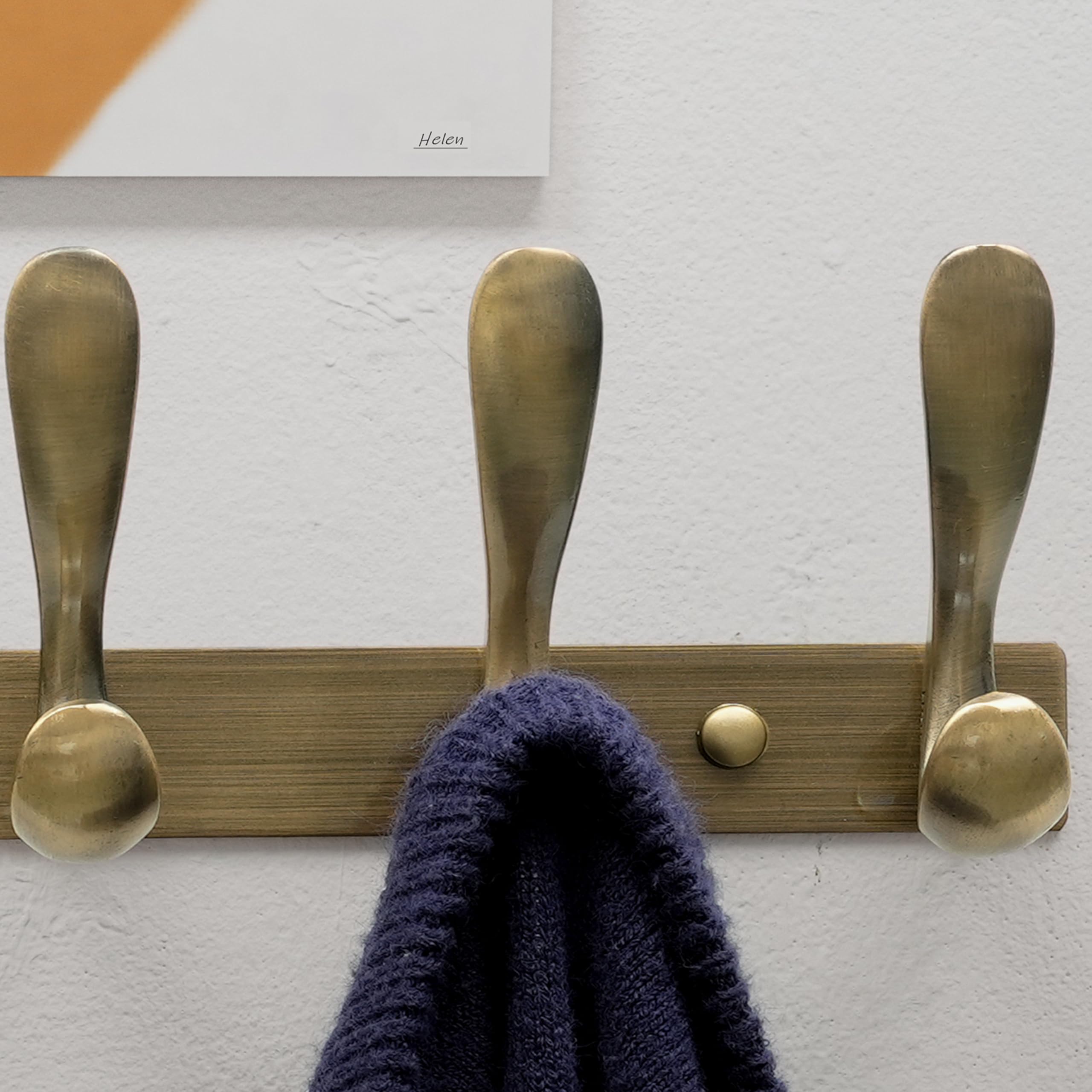 HONSKY Wall Mounted Coat Rack 94cm - Heavy Duty Metal 10 Double Hooks, Sturdy Hook, Space-Saving Coat Hanger for Hallway/Entryway/Bedroom