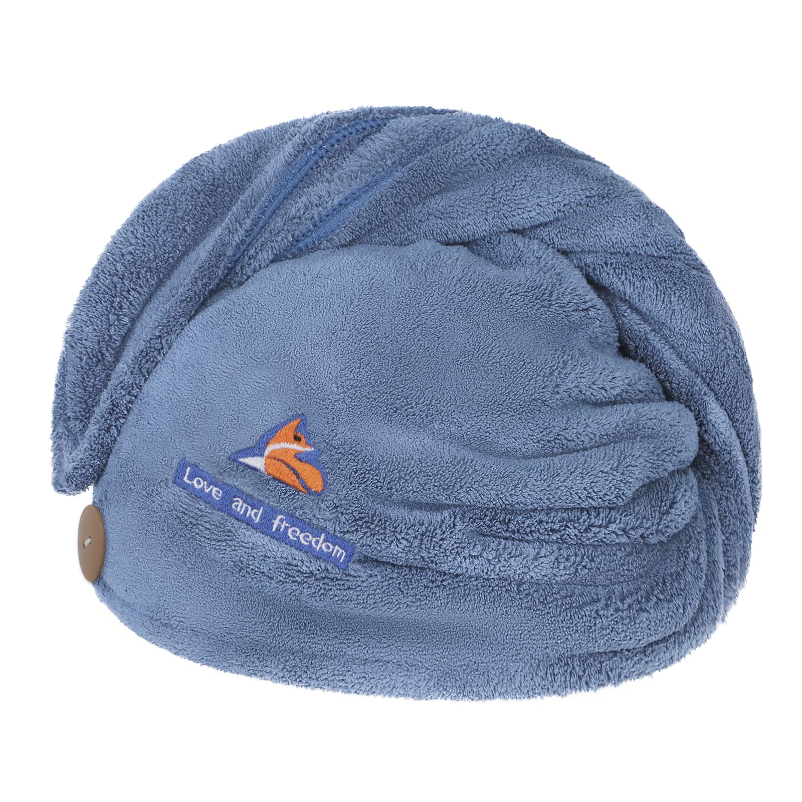 Qchomee Super Absorbent Hair Drying Towels Wrap Women Girls Microfiber Dry Hair Hat Towel Turban with Button Design Quick Drying Lady Bath Head Wrap
