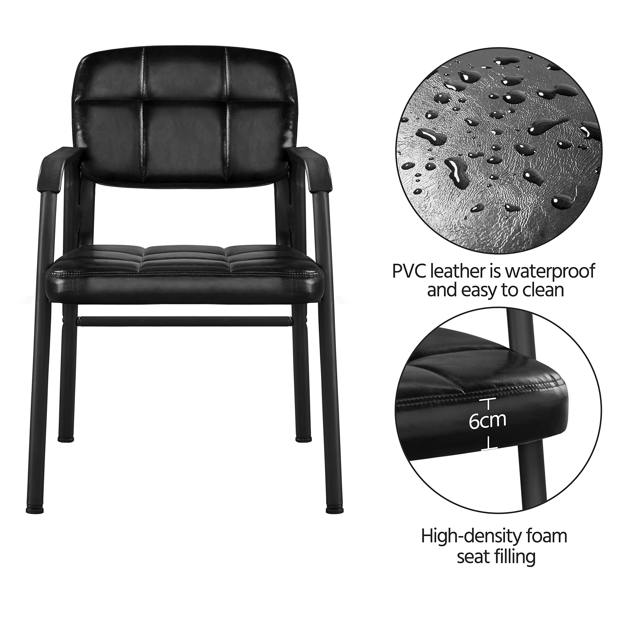 Yaheetech Dining Chairs Metal Armchair for Kitchen Home Seating, Black