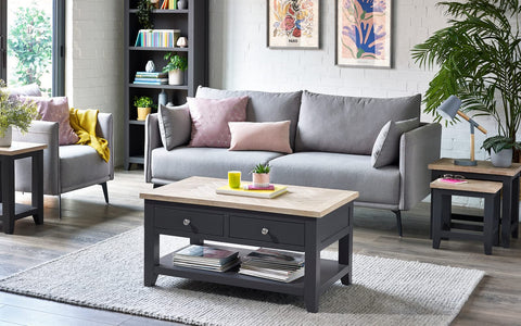 Julian Bowen Bordeaux Lamp Table, Dark Grey