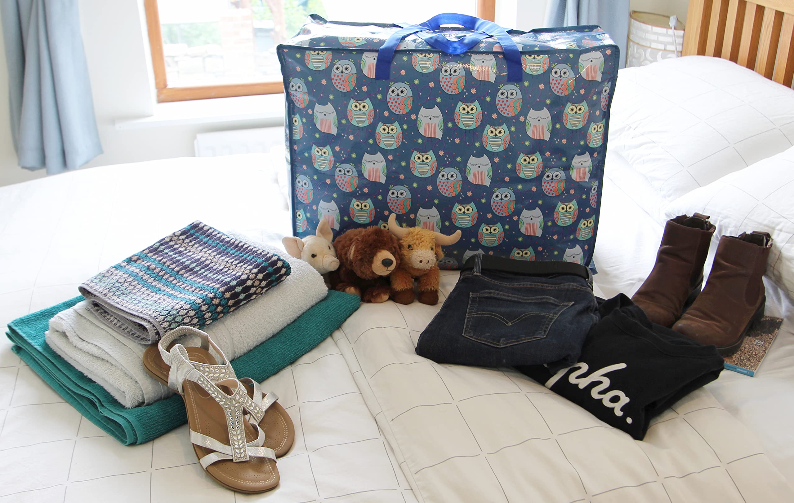 Storage Bags, 65 ltr 1x Pack, Sleepy Owls print