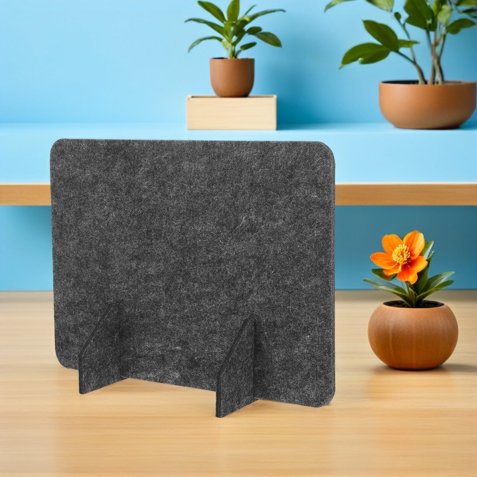 PLAFOPE 2pcs Portable Soundproof Felt Desk Divider Panel Stable Desktop Privacy Screen for Office Restaurant Dining Area Partition Noise Reducing