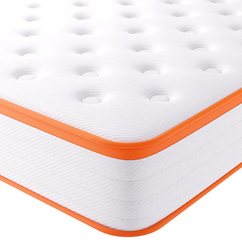TeQsli Single Mattress 3FT, 18cm Hybrid Pocket Sprung Mattress Single - Medium Firm - Ideal for Guest Beds - OEKO-TEX Certified Fabric 90x190x18 cm