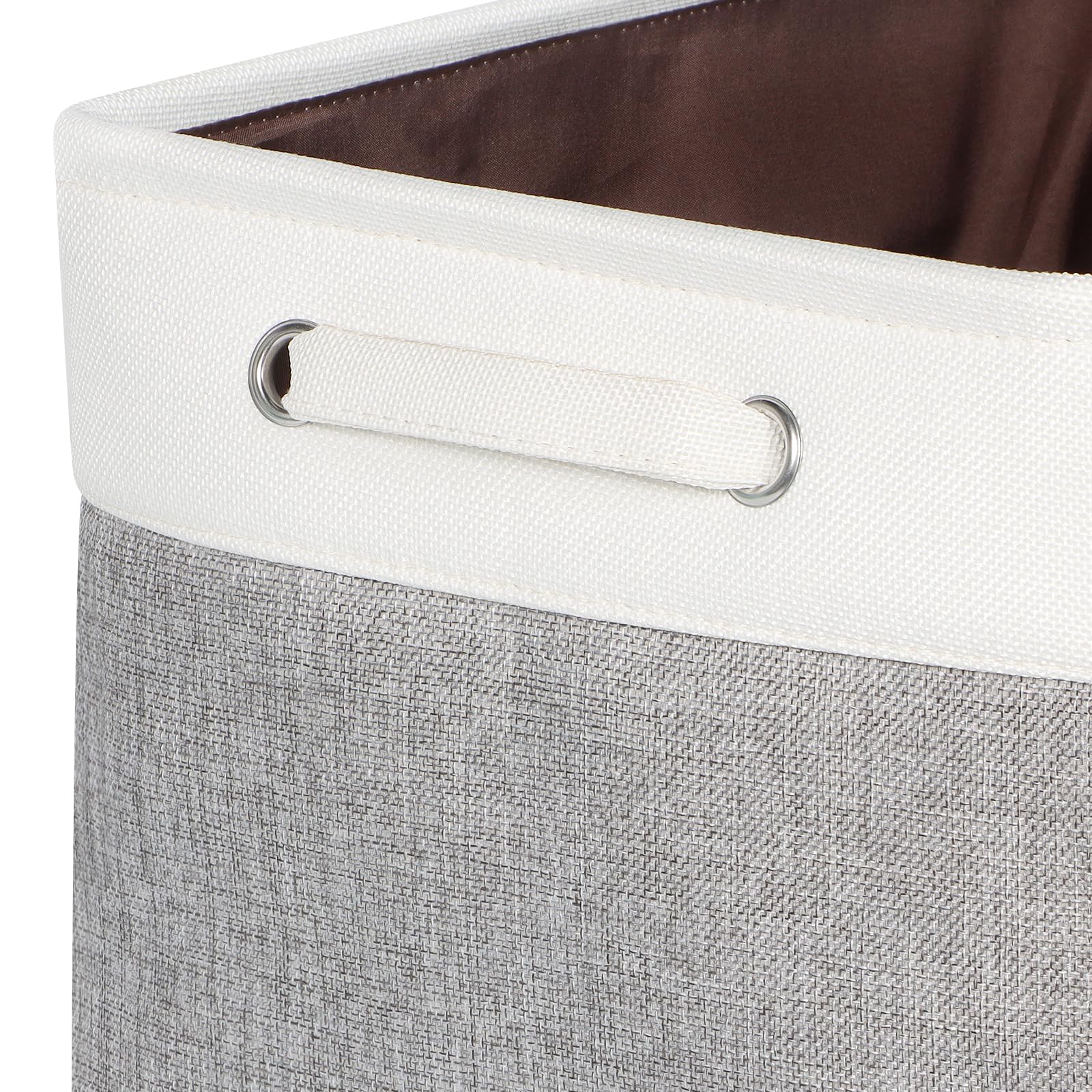 KEEGH Fabric Storage Baskets Set of 3, 17 Inch Storage Boxes for Shelves