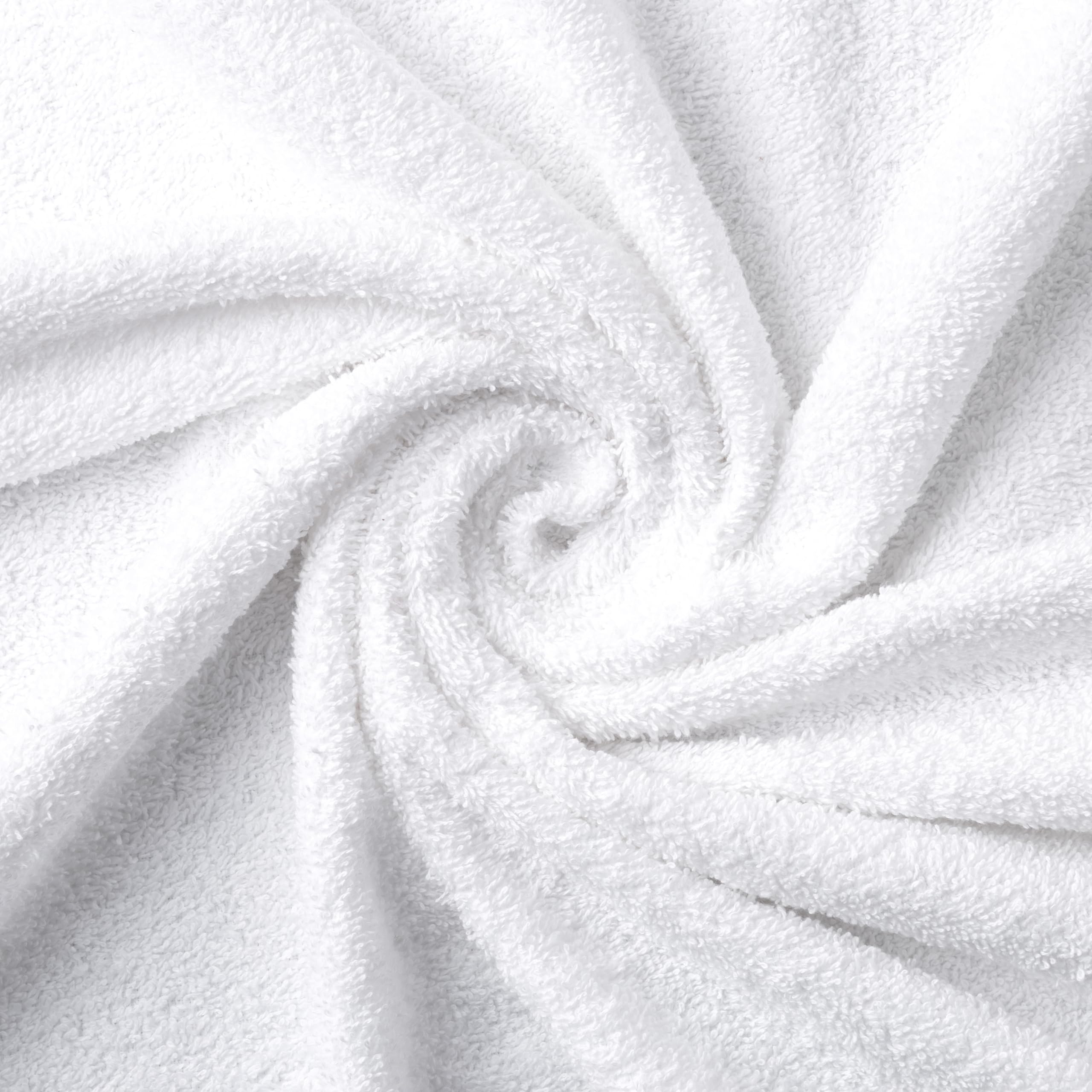 Todocama - Set of 8 Bath Towels 100% Cotton (550 GSM) Extra Soft, High Absorbent and Quick Drying, 2 Bath Towels, 2 Hand and 4 Face Towels (White)