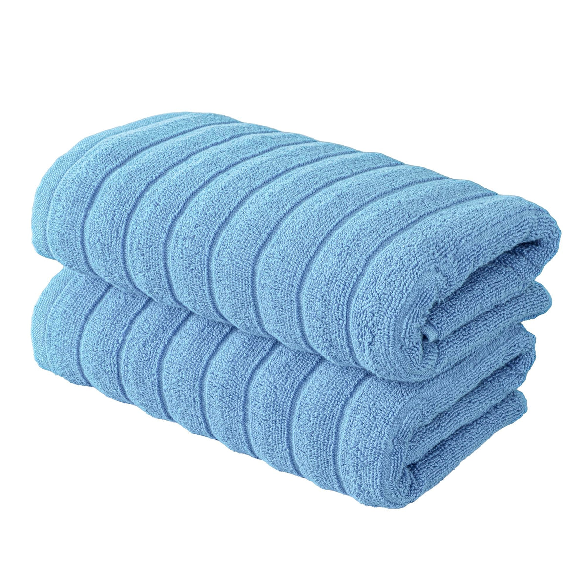 BERIBO Cloud Turkish Towel Set 100% Cotton 620gsm (Powder Blue, 2 Hand Towels)
