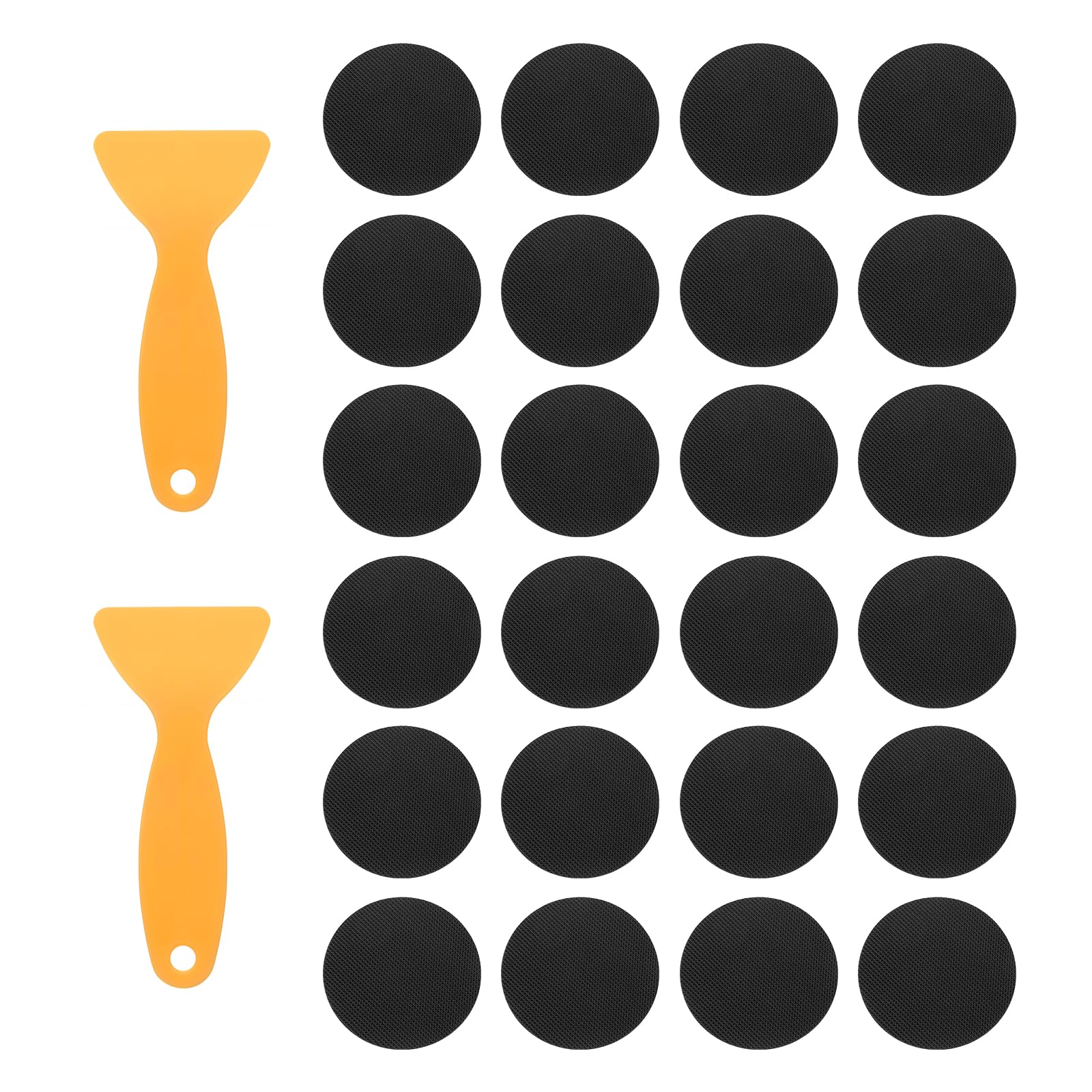sourcing map 24pcs Non-Slip Bathtub Stickers,PEVA Anti-Slip Shower Stickers Showers Treads Round Appliques with 2 Pcs Scraper for Bath Tub Shower